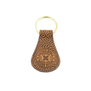 Tear Drop Key Fob - "Coral" Saddle Tan